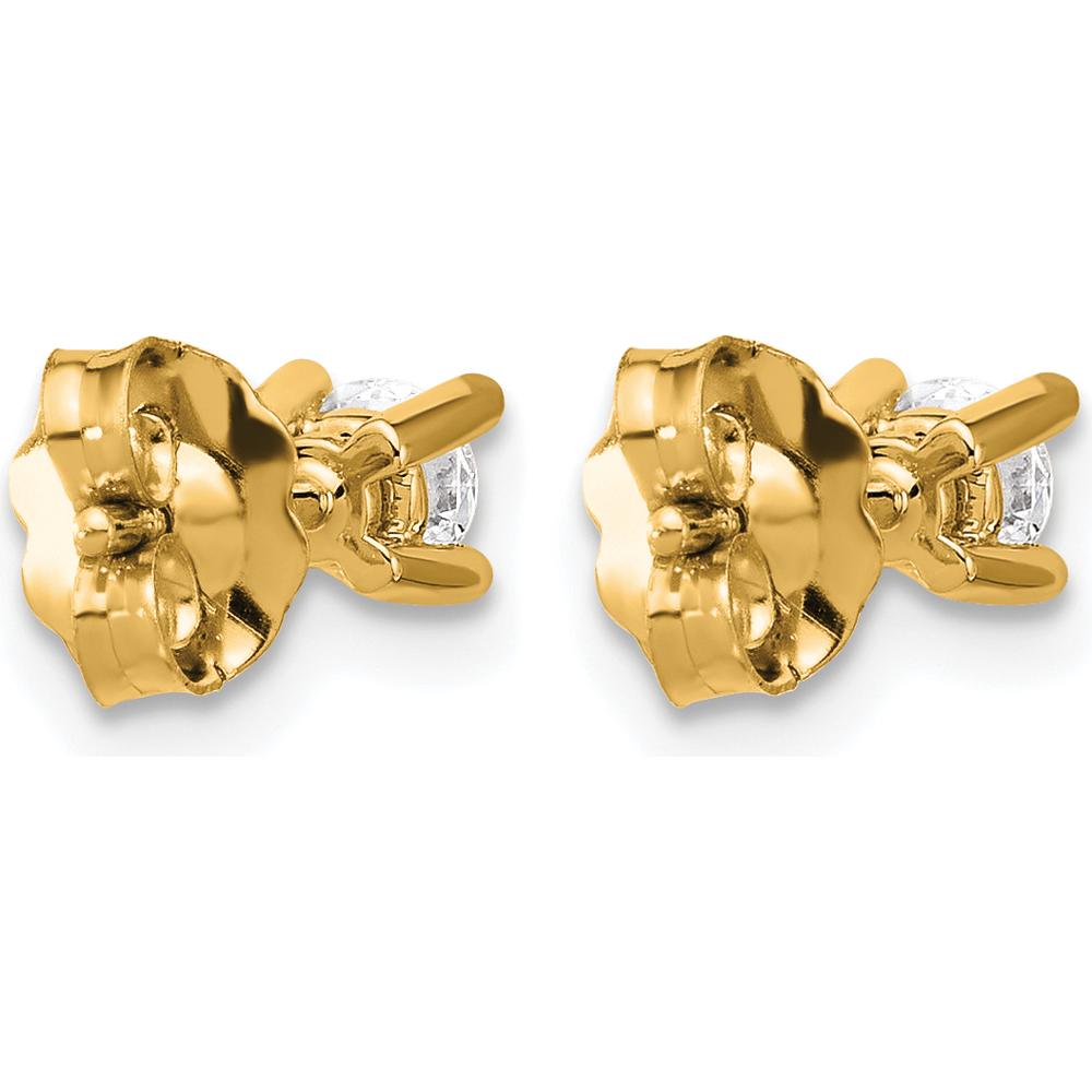 10K Yellow Gold Round Diamond Stud Earrings - 0.33 Carats Total Diamond Weight by Oro Pregiato