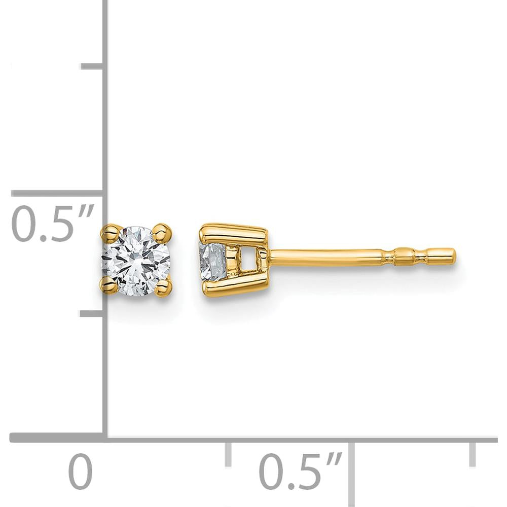 10K Yellow Gold Round Diamond Stud Earrings - 0.33 Carats Total Diamond Weight by Oro Pregiato