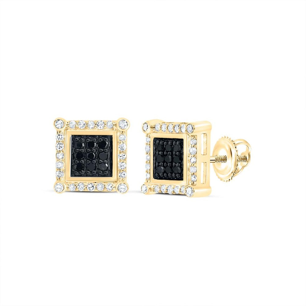 10K Yellow Gold Round Diamond Stud Earrings - 1/4 Carat Total Diamond Weight