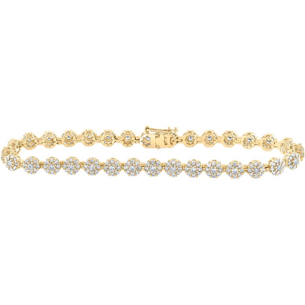 10K Yellow Gold Round Diamond Tennis Bracelet - 2.88 Carat Total Diamond Weight