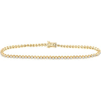 10K Yellow Gold Round Diamond Tennis Bracelet with Prong-Set Diamonds - 1.22 Carat Total Diamond Weight