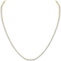 10K Yellow Gold Round Diamond Tennis Necklace - 10.5 Carat Total Diamond Weight