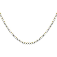 10K Yellow Gold Round Diamond Tennis Necklace - 10.5 Carat Total Diamond Weight