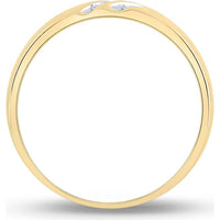 10K Yellow Gold Round Diamond Wedding Band Ring - 1/8 Carat Total Diamond Weight