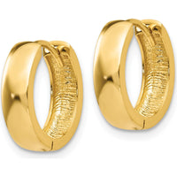 10K Yellow Gold Round Hinged Hoop Earrings - Elegant and Polished Design