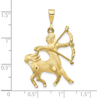 10K Yellow Gold Sagittarius Zodiac Pendant Charm - 40mm