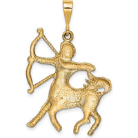 10K Yellow Gold Sagittarius Zodiac Pendant Charm - 40mm