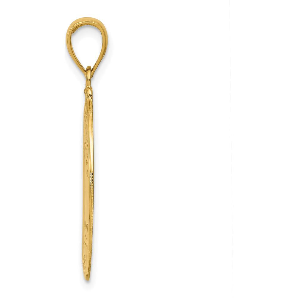 10K Yellow Gold Saint Anthony Oval Medal Pendant with Polished Finish - 31.37mm Length