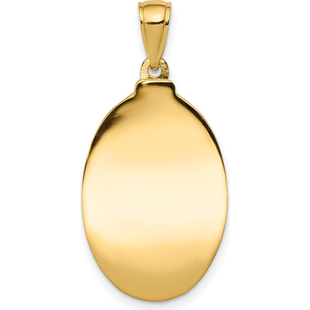 10K Yellow Gold Saint Anthony Oval Medal Pendant with Polished Finish - 31.37mm Length