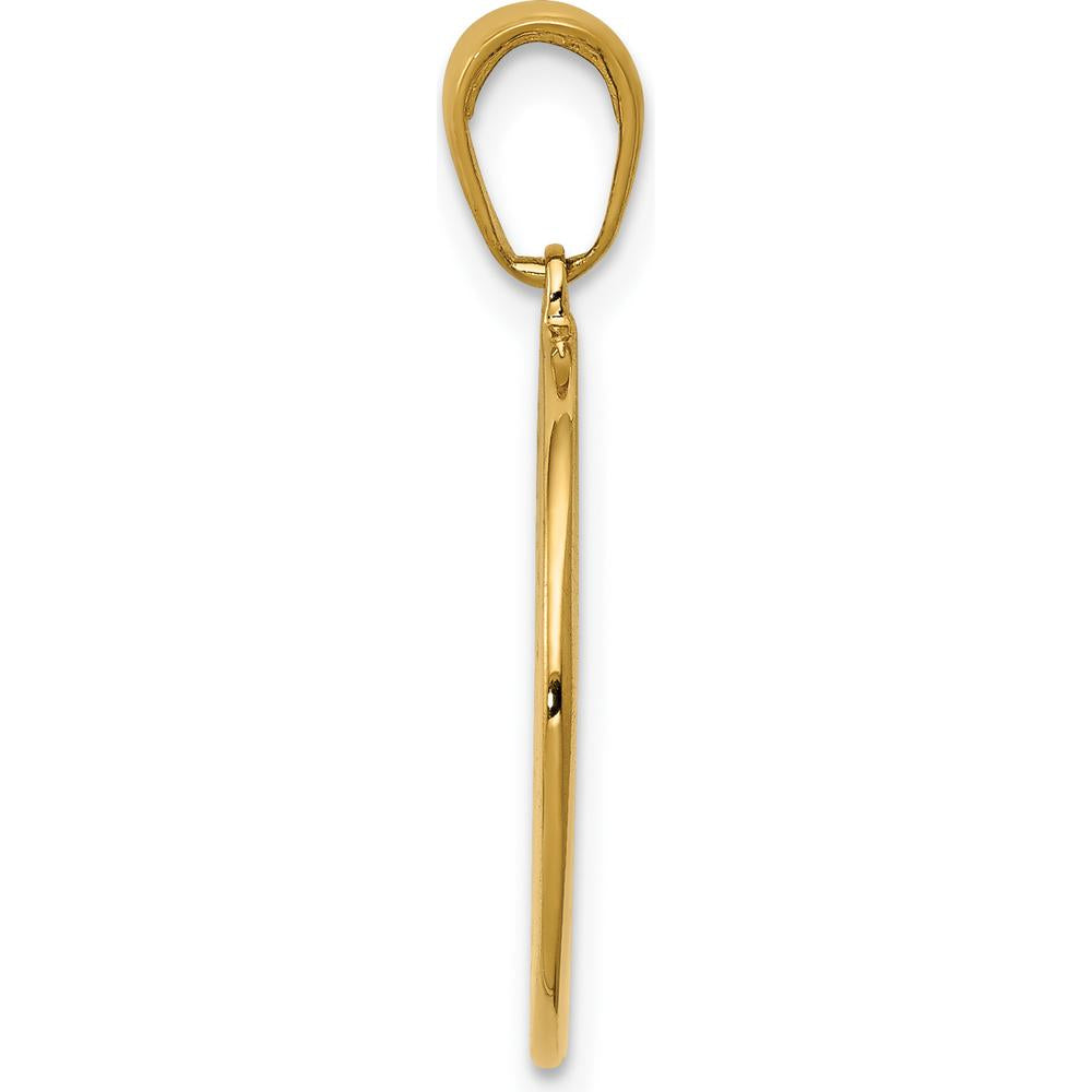 10K Yellow Gold Saint Anthony Round Medal Pendant with Satin Finish - 20mm Length