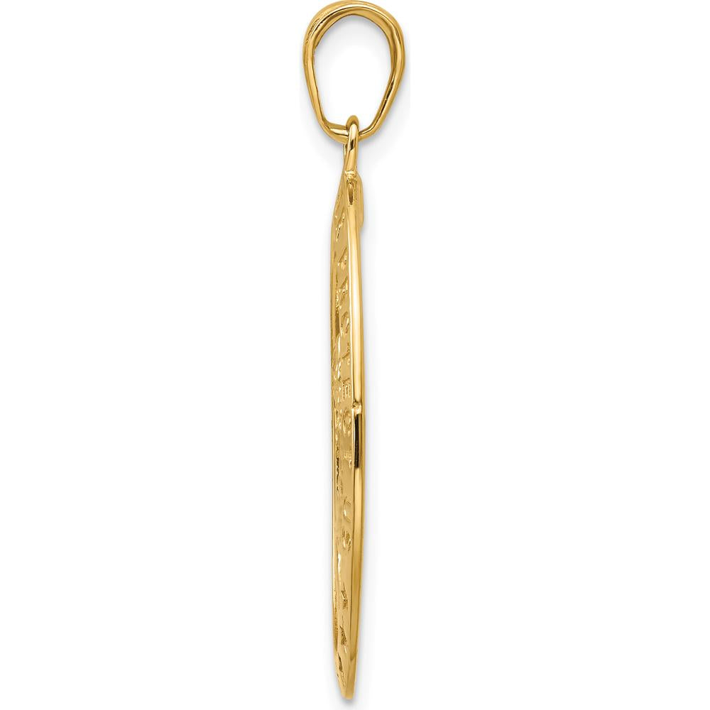 10K Yellow Gold Saint Christopher Medal Pendant - Polished Finish with Protective Charm
