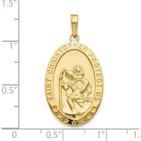 10K Yellow Gold Saint Christopher Medal Pendant - Polished Finish with Protective Charm