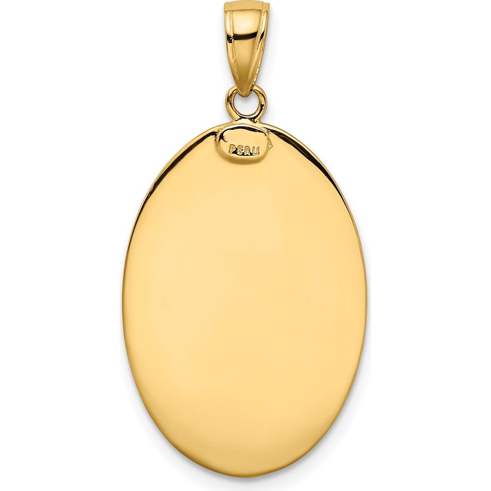 10K Yellow Gold Saint Christopher Medal Pendant - Polished Finish with Protective Charm