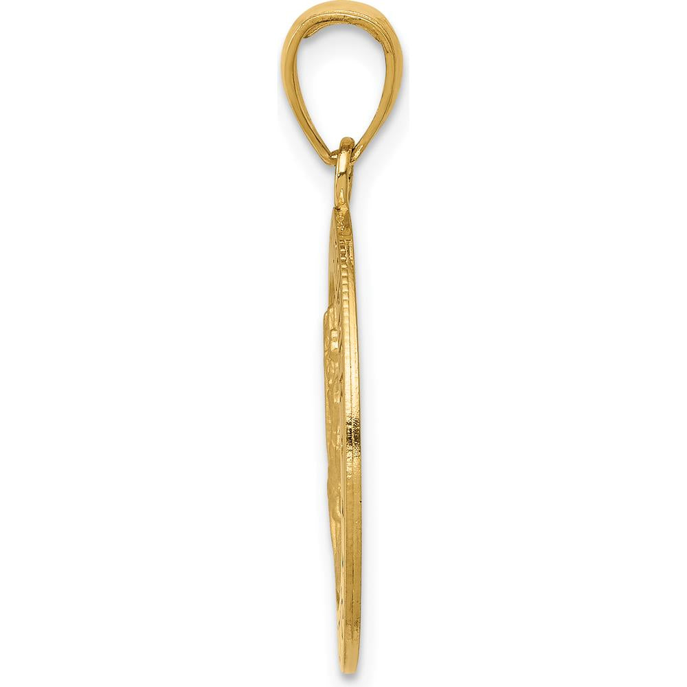 10K Yellow Gold Saint Christopher Pendant Charm - Polished Finish