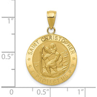 10K Yellow Gold Saint Christopher Pendant Charm - Polished Finish