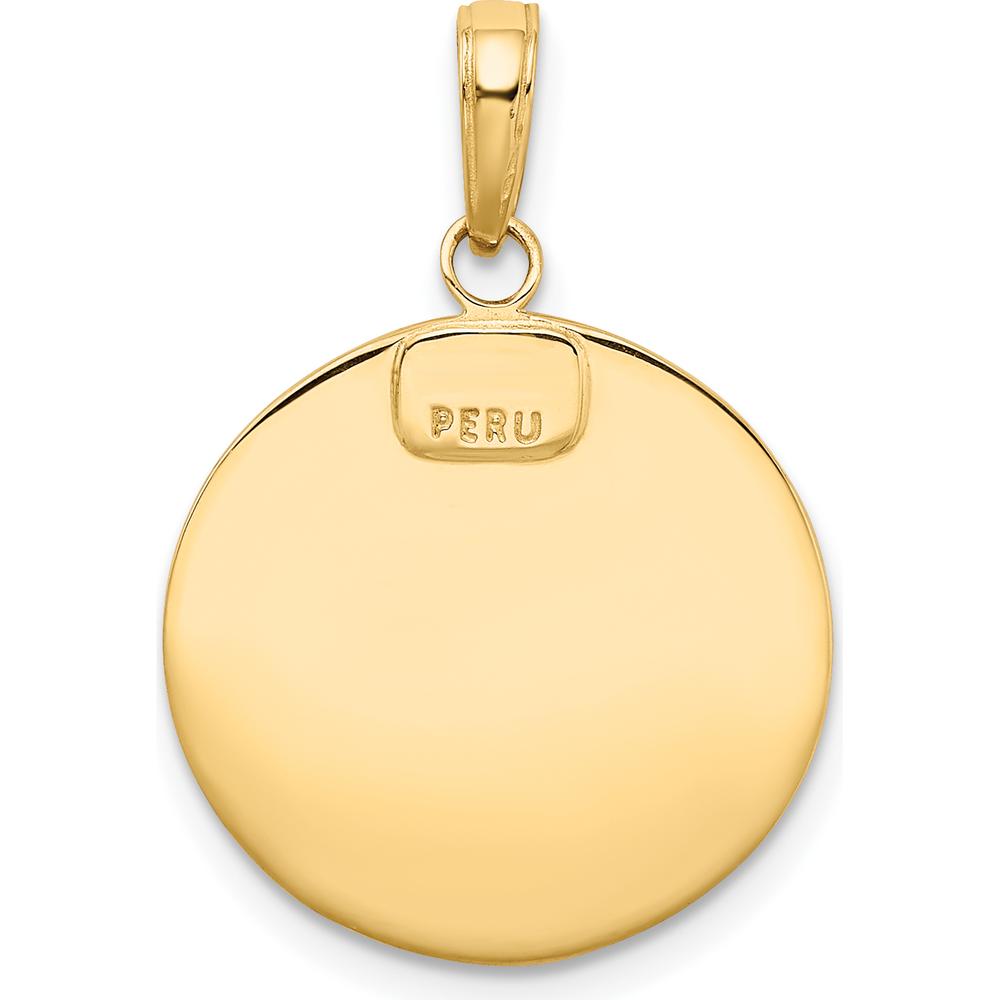 10K Yellow Gold Saint Christopher Pendant Charm - Polished Finish