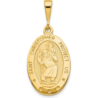 10K Yellow Gold Saint Christopher Pendant with Polished Finish