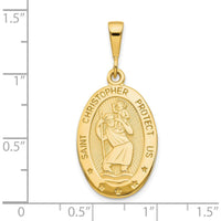 10K Yellow Gold Saint Christopher Pendant with Polished Finish