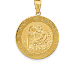 10K Yellow Gold Saint Christopher Pendant with Polished Finish - Protective Religious Charm