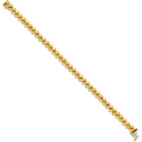 10K Yellow Gold San Marco Bracelet with Polished Finish - 7" Length, 6mm Width