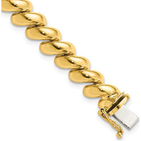 10K Yellow Gold San Marco Bracelet with Polished Finish - 8mm Width
