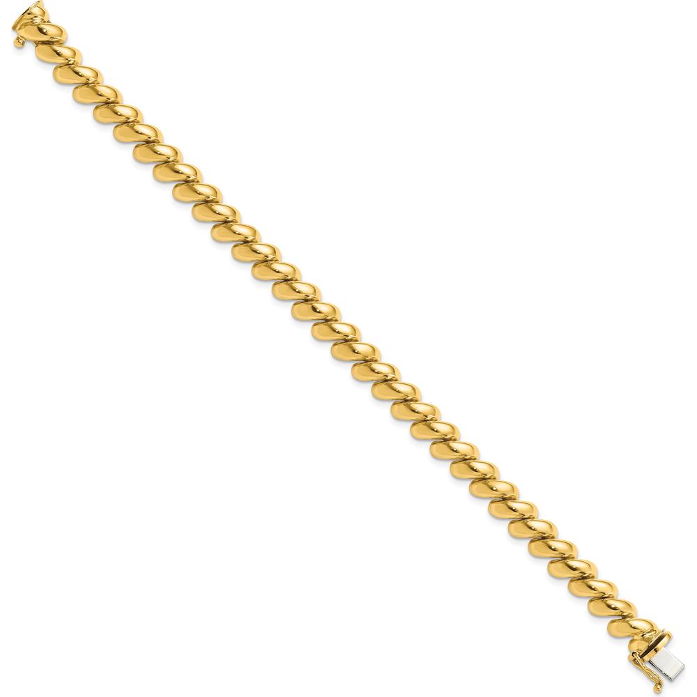 10K Yellow Gold San Marco Bracelet with Polished Finish - 8mm Width