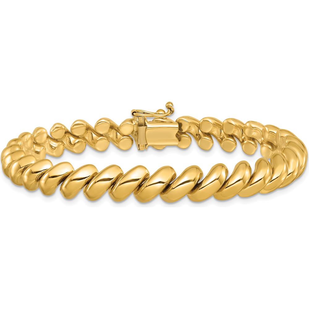 10K Yellow Gold San Marco Bracelet with Polished Finish - 8mm Width
