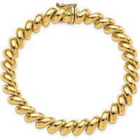 10K Yellow Gold San Marco Bracelet with Polished Finish - 8mm Width