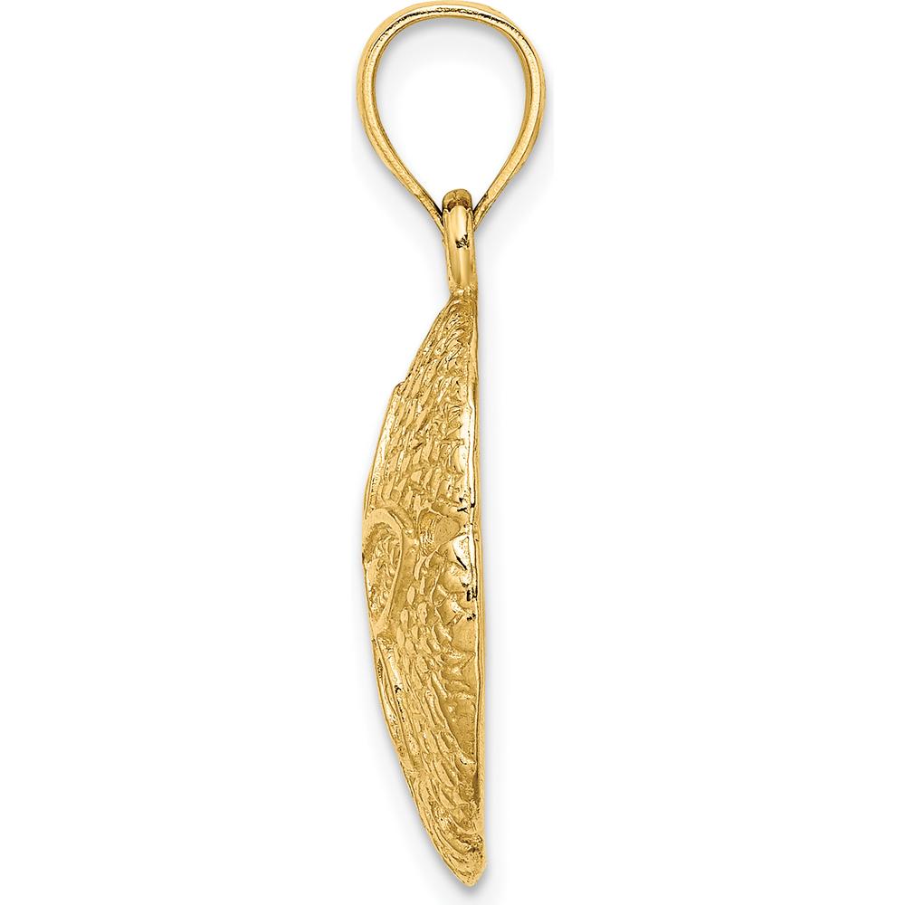 10K Yellow Gold Sand Dollar Charm Pendant with Polished Finish