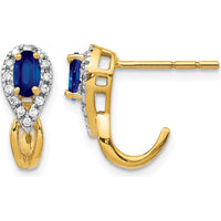 10K Yellow Gold Sapphire and Diamond Drop Earrings - 0.25 Carat Total Gemstone Weight by Monteluci Fine Jewelry