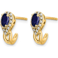 10K Yellow Gold Sapphire and Diamond Drop Earrings - 0.25 Carat Total Gemstone Weight by Monteluci Fine Jewelry