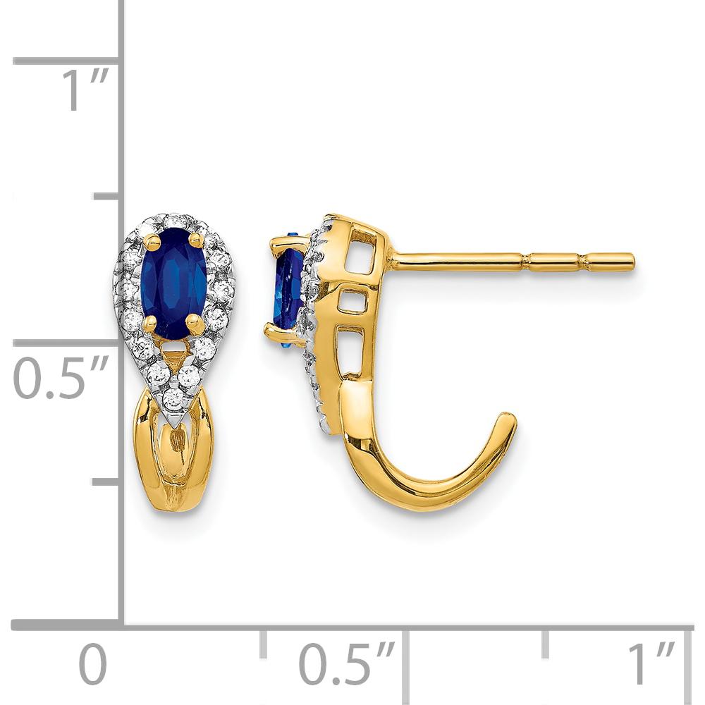 10K Yellow Gold Sapphire and Diamond Drop Earrings - 0.25 Carat Total Gemstone Weight by Monteluci Fine Jewelry