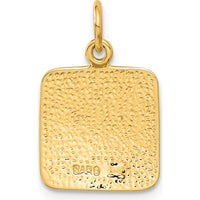10K Yellow Gold Satin & Diamond-Cut Angel Charm Pendant