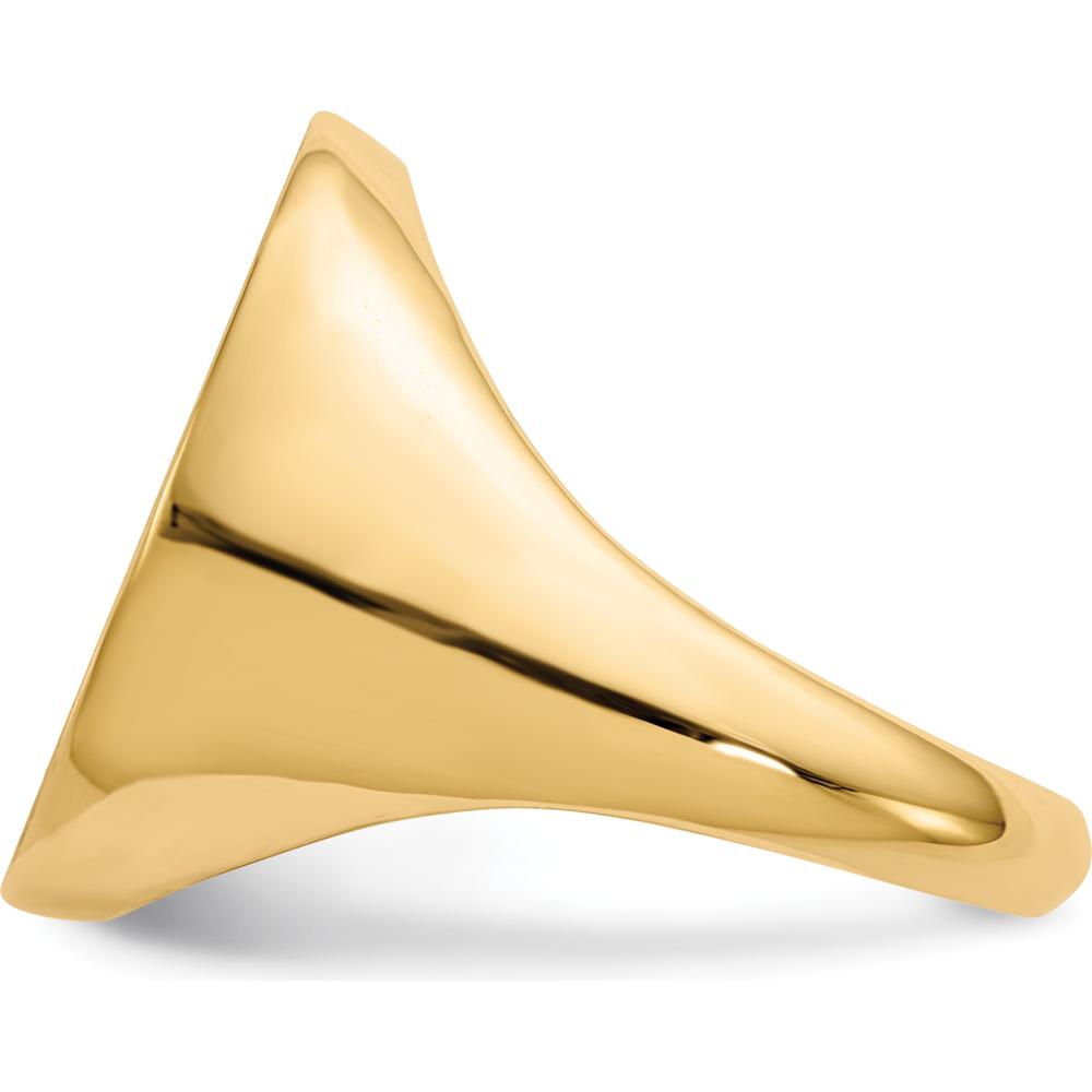 10K Yellow Gold Satin Finish Engravable Open Back Men's Signet Ring - 22x18mm Top