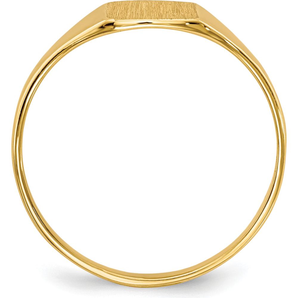 10K Yellow Gold Satin Finish Signet Ring - Engravable - 6.5x7.0mm Top Width
