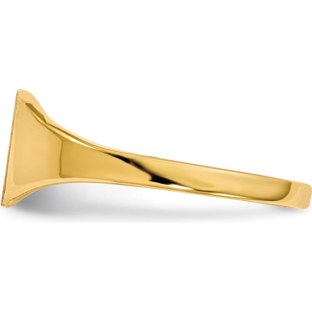 10K Yellow Gold Satin Finish Signet Ring - Engravable - 6.5x7.0mm Top Width
