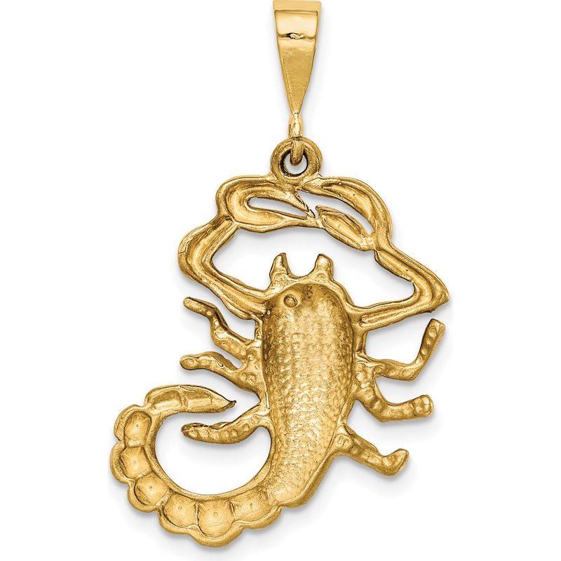 10K Yellow Gold Scorpio Zodiac Charm - 35mm Length, Polished Finish