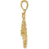 10K Yellow Gold Scorpion Charm Pendant - Polished and Textured Design
