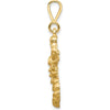 10K Yellow Gold Scorpion Themed Pendant Charm - Solid Polished Design, 35mm Length