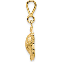 10K Yellow Gold Sea Turtle Pendant Necklace - Polished Finish