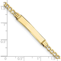 10K Yellow Gold Semi-Solid Curb Link ID Bracelet with Customizable Plate