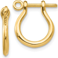 10K Yellow Gold Shackle Link Drop Earrings with Screw Back Closure - Polished Finish