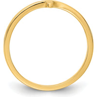 10K Yellow Gold Sideways Cross Ring - Faith Symbol with Polished Finish