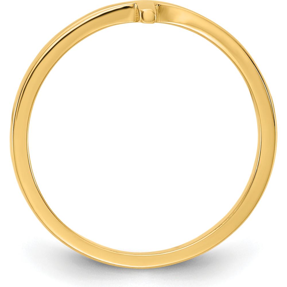 10K Yellow Gold Sideways Cross Ring - Faith Symbol with Polished Finish