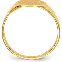 10K Yellow Gold Signet Ring with Polished and Brushed Finish - 8.5x9.0mm Top Size