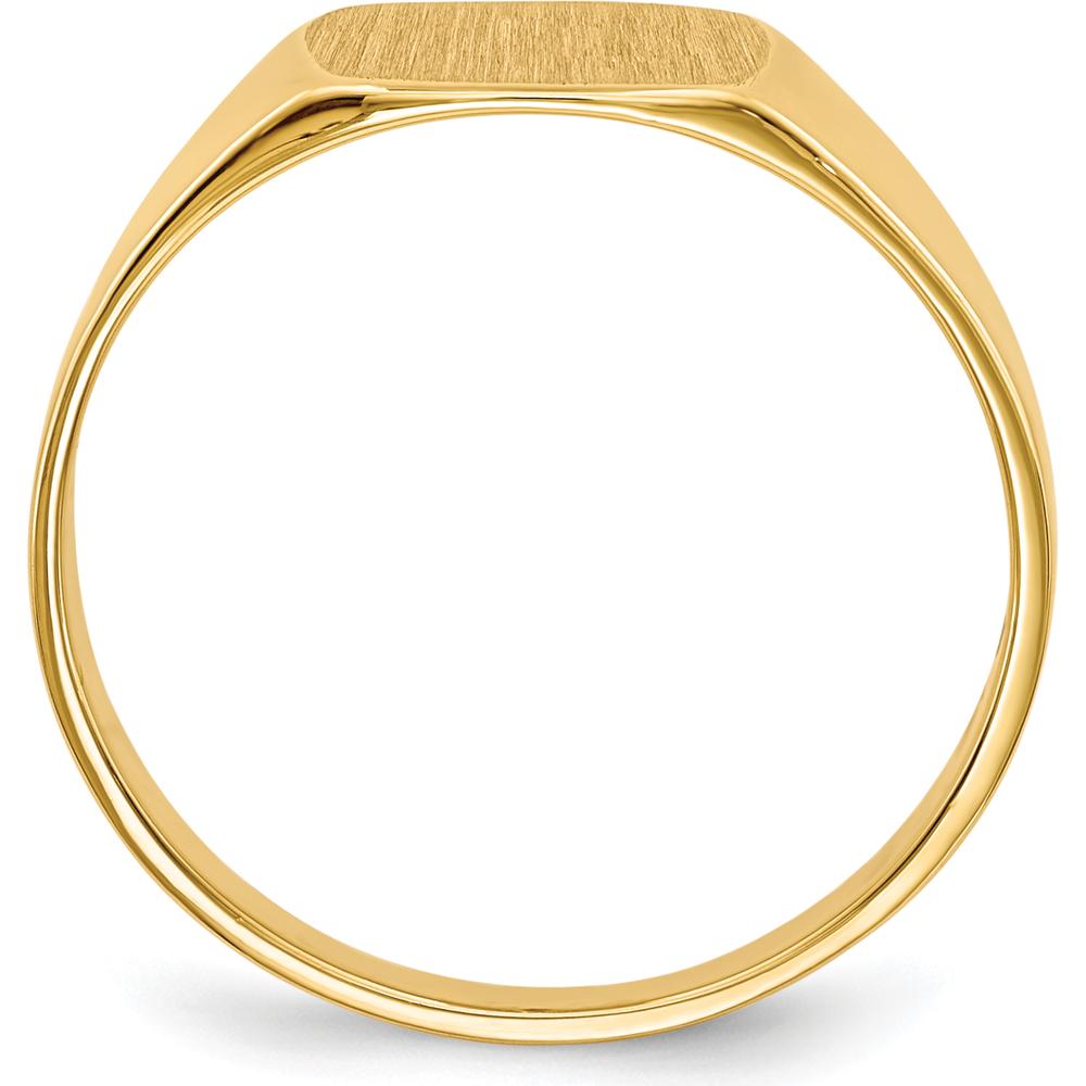 10K Yellow Gold Signet Ring with Polished and Brushed Finish - 8.5x9.0mm Top Size