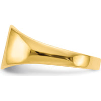10K Yellow Gold Signet Ring with Polished and Brushed Finish - 8.5x9.0mm Top Size
