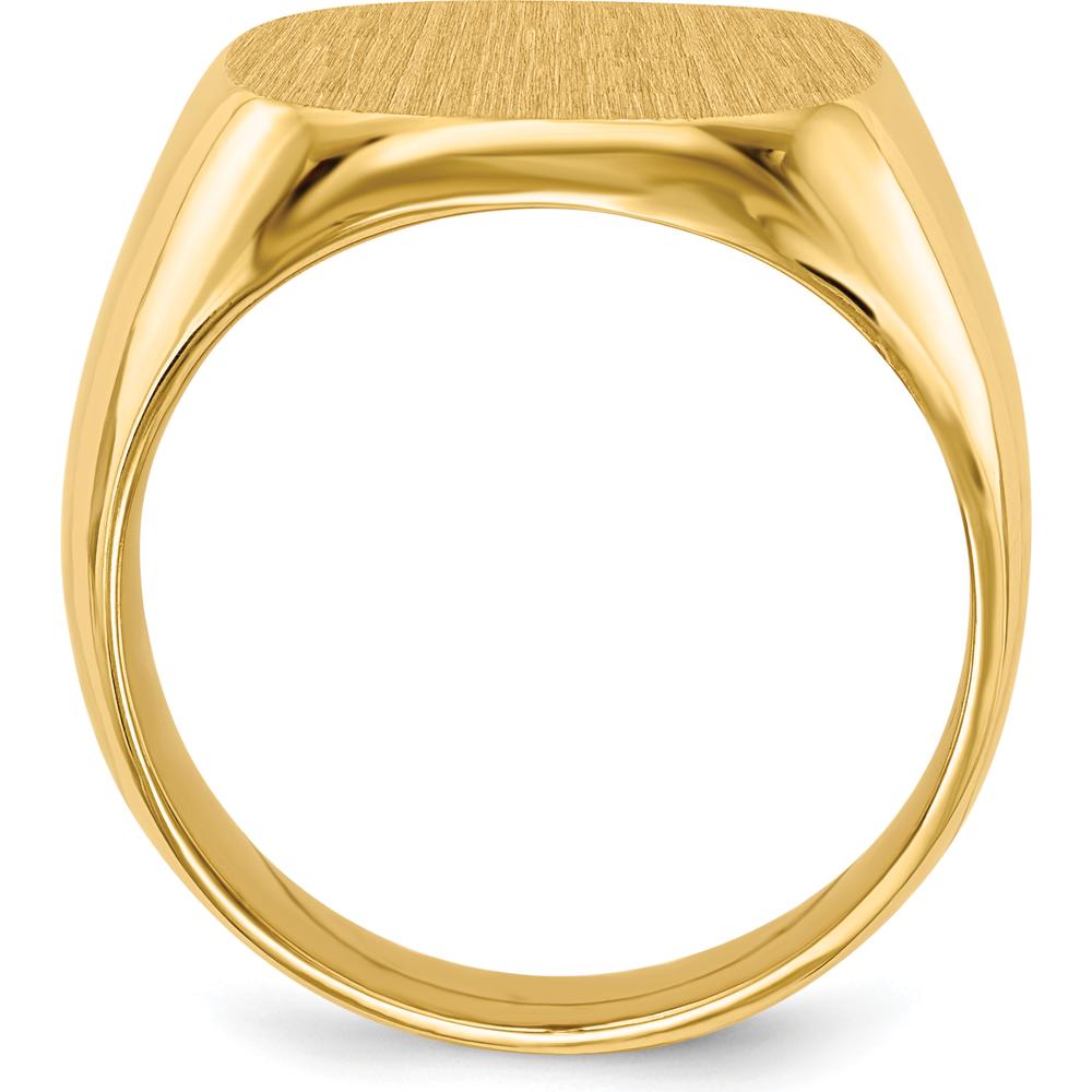 10K Yellow Gold Signet Ring with Polished and Brushed Finish - Custom Engravable