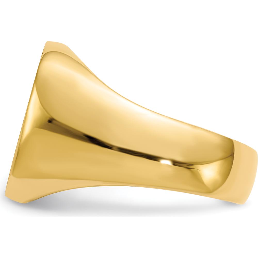 10K Yellow Gold Signet Ring with Polished and Brushed Finish - Custom Engravable