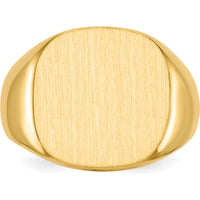 10K Yellow Gold Signet Ring with Polished and Brushed Finish - Custom Engravable